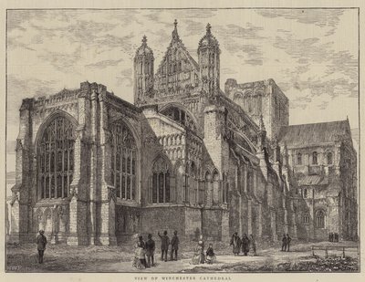 View of Winchester Cathedral by Henry William Brewer